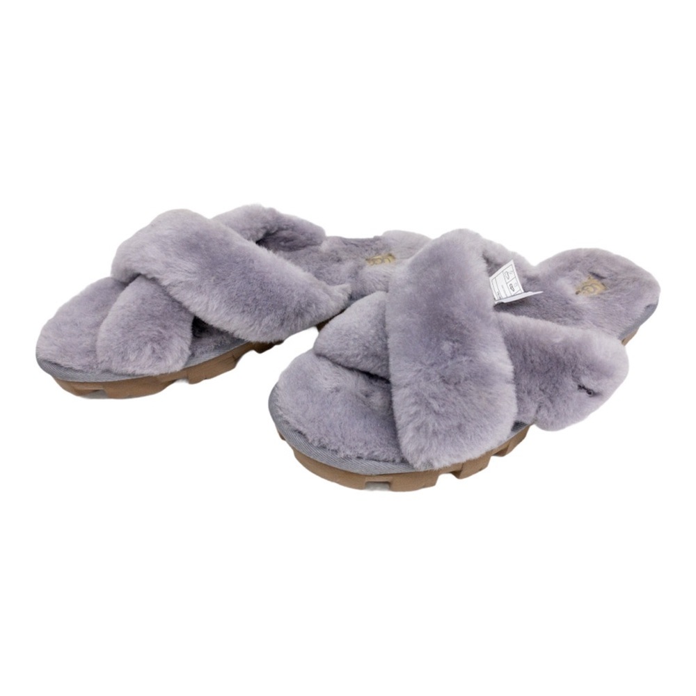 UGG Amethyst Grey Fuzzette Shearling Slippers 10